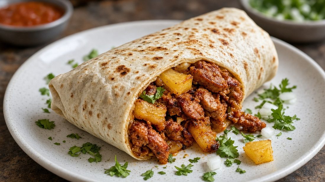 Al Pastor (Marinated Pork) Burrito