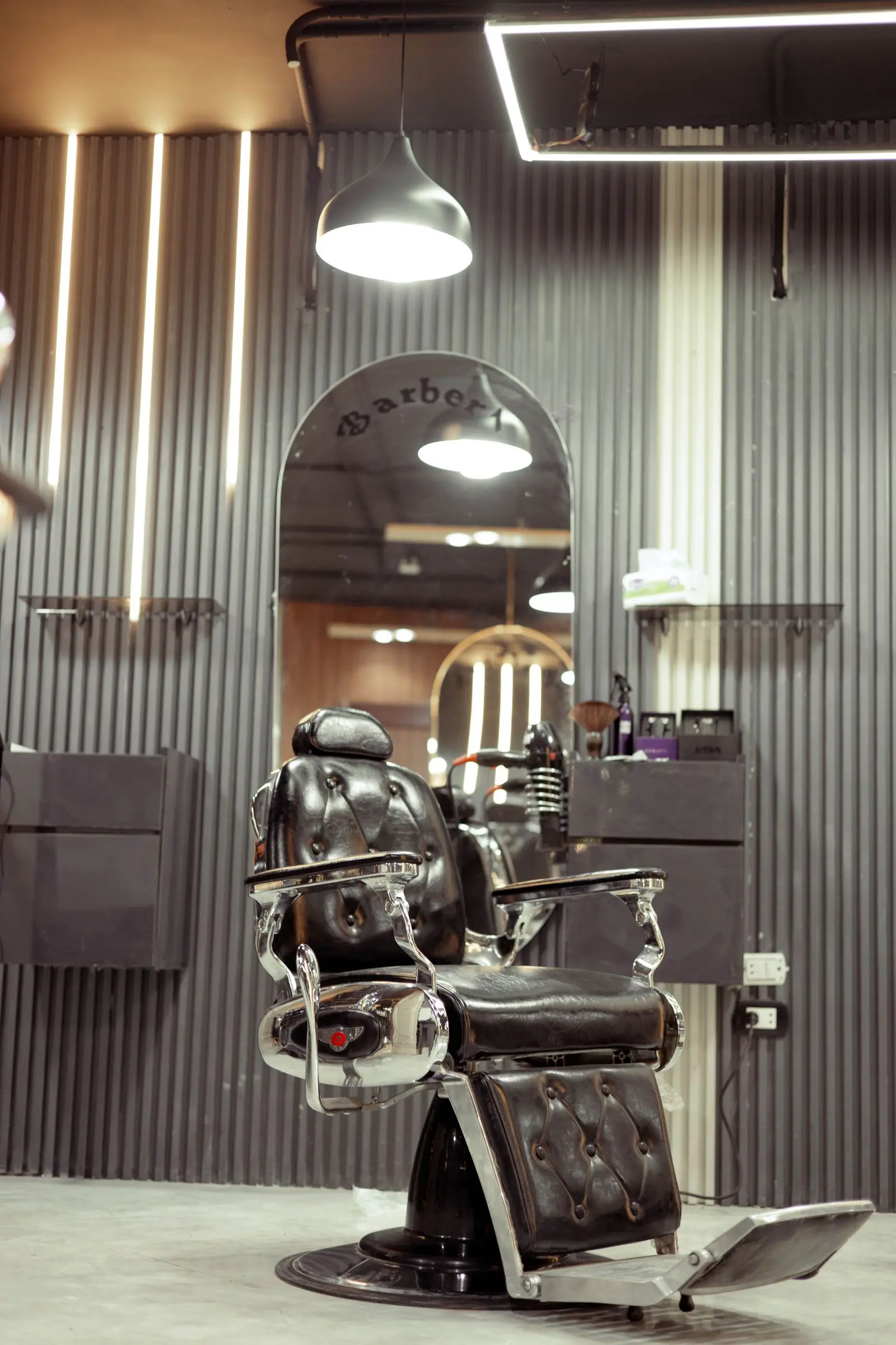 Barber chair in a modern barbershop