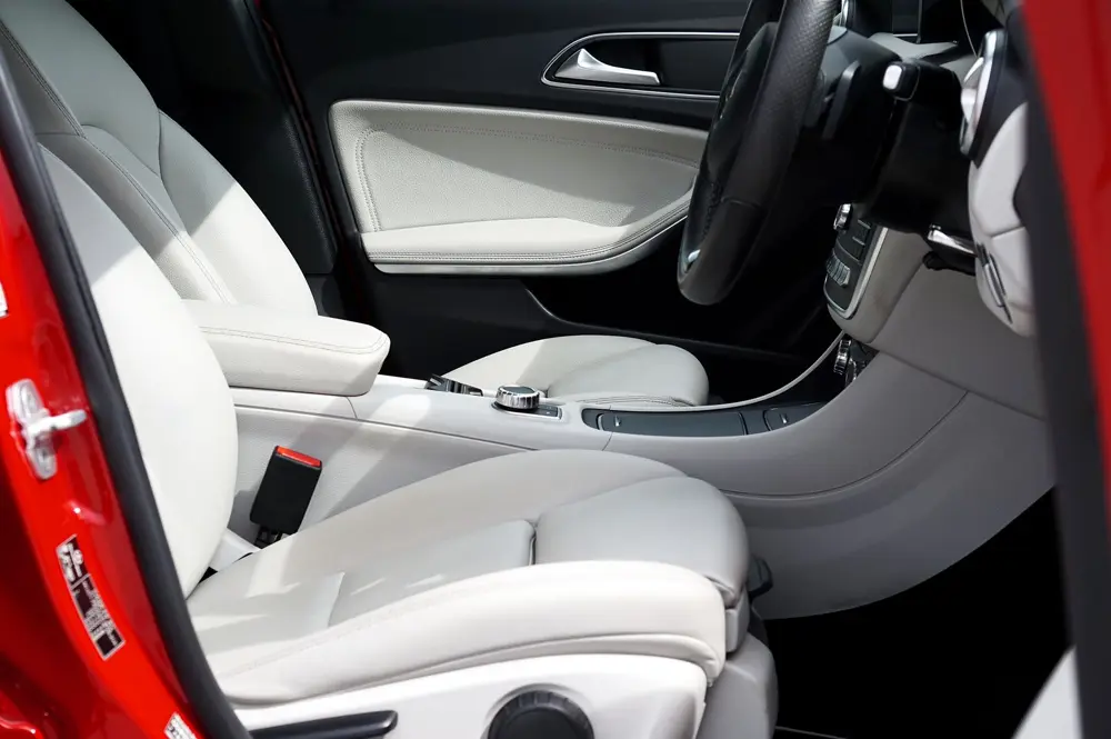 White leather seats
