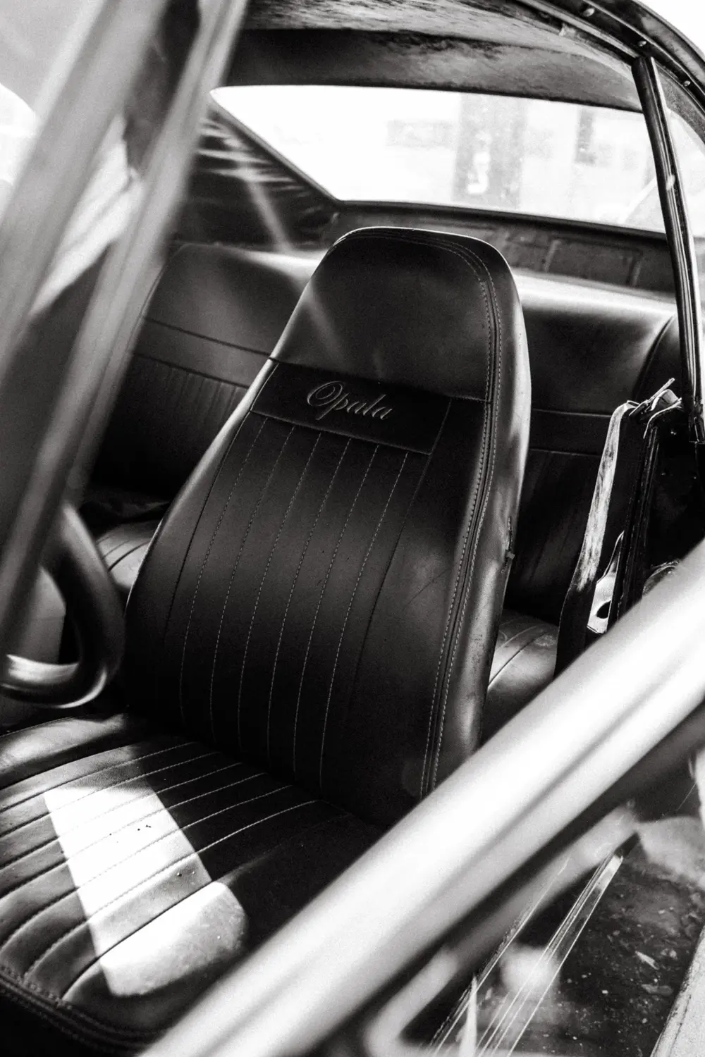 Black leather bucket seats