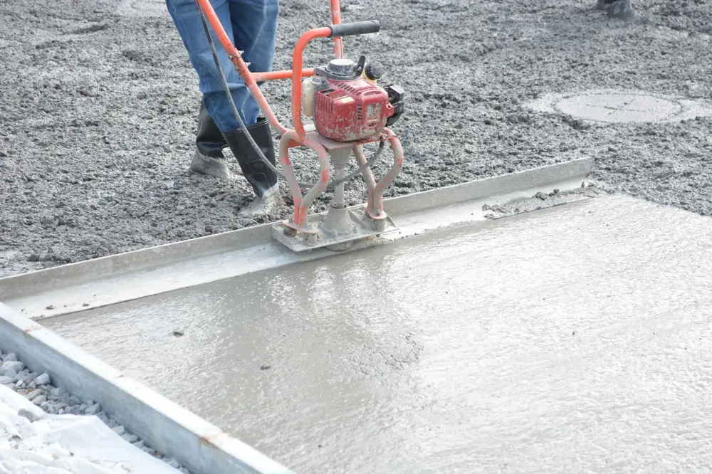 Concrete being finished