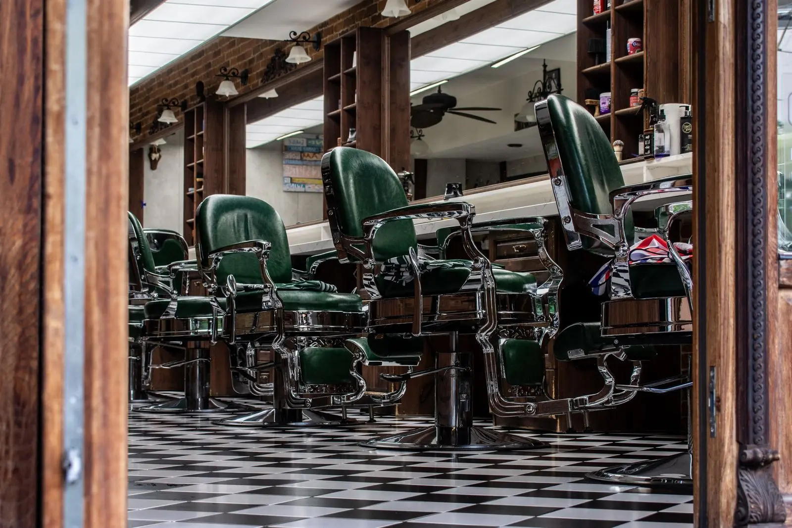 Vintage barber shop interior