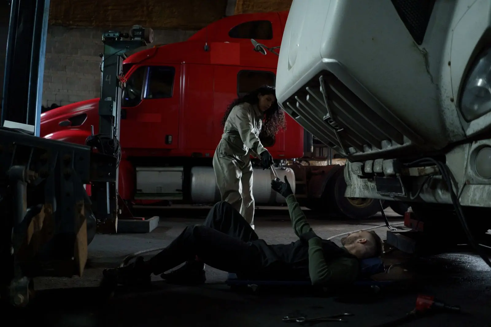 Truck repair in a shop