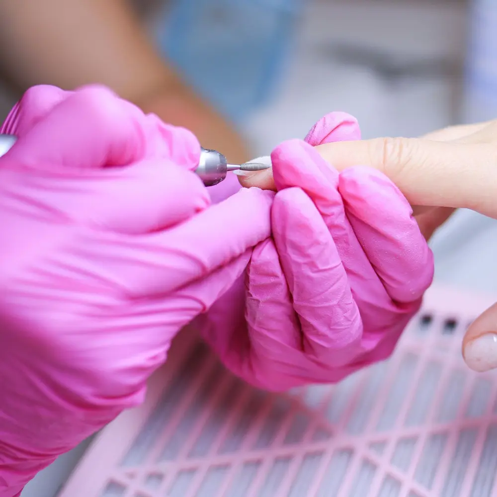 Manicure in progress