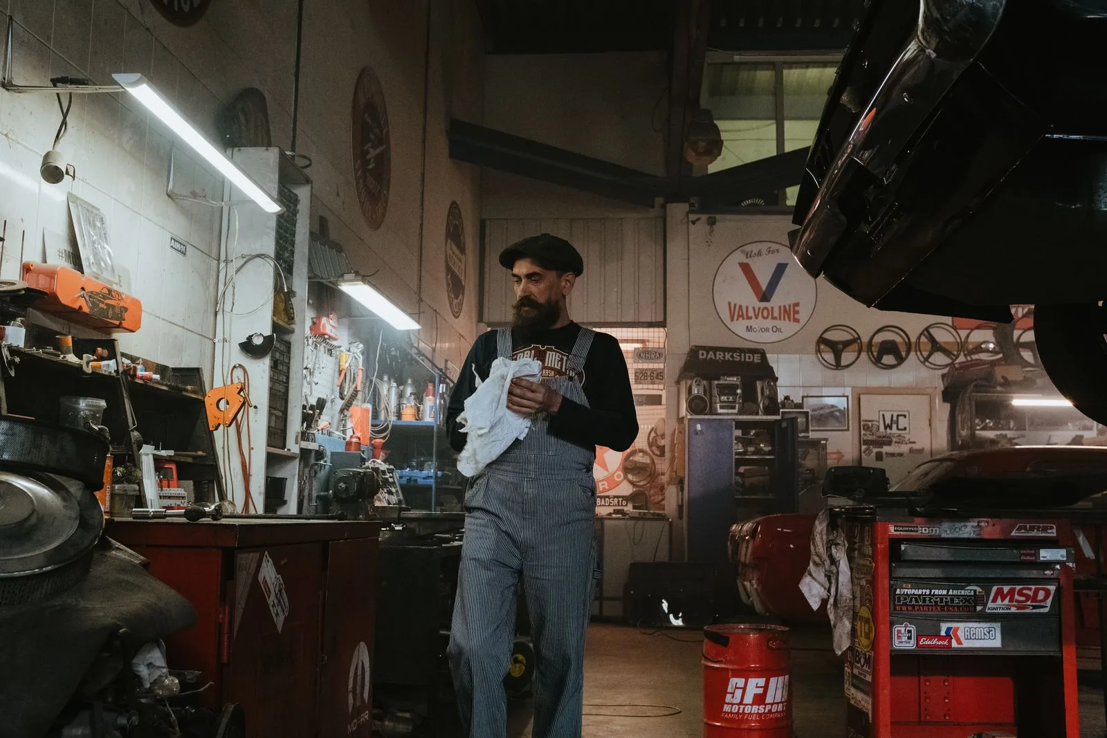Wrench on an engine